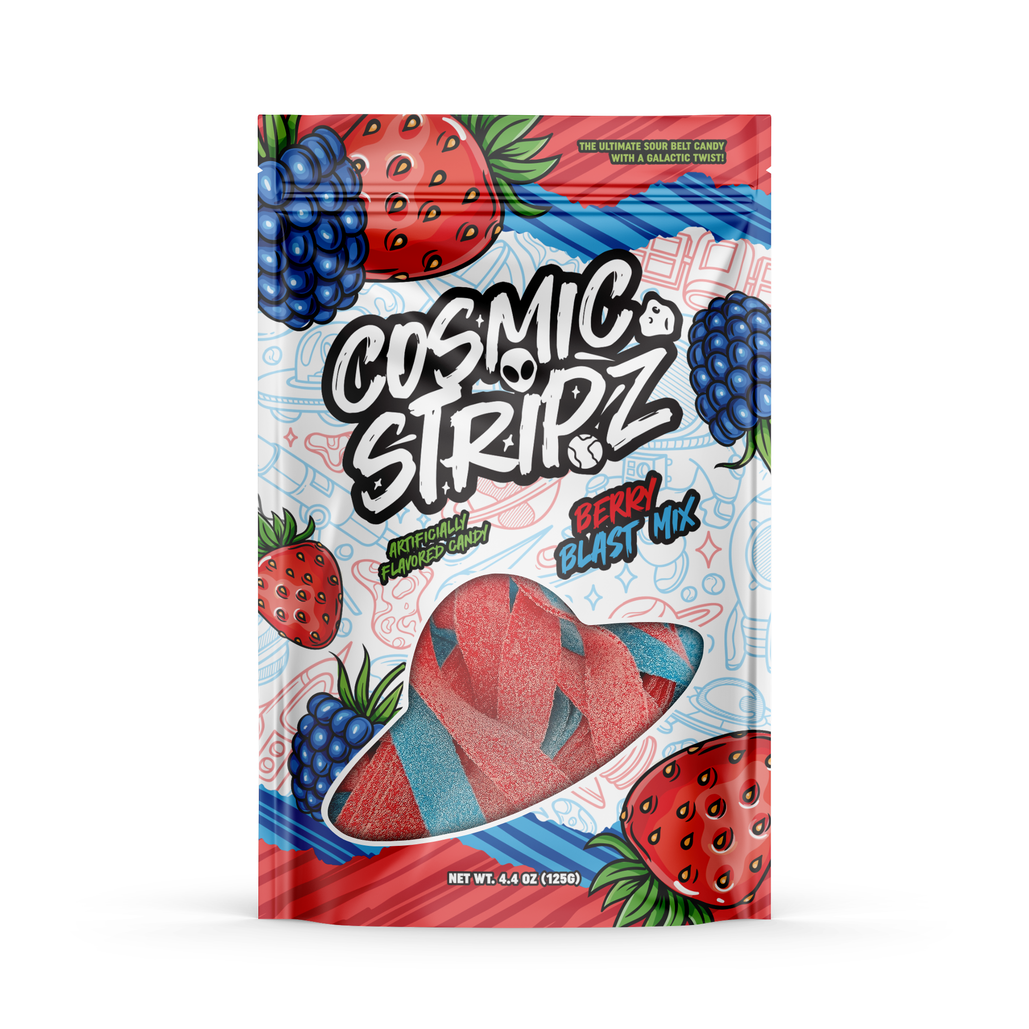 Cosmic Stripz – Berry Blast Mix (4.4oz) 12 Pags/Case