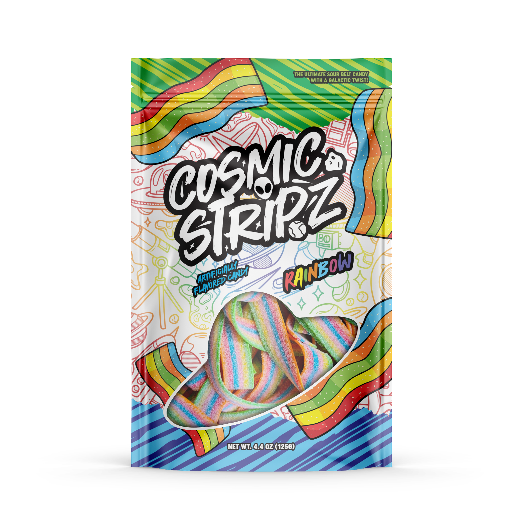 Cosmic Stripz – Rainbow (4.4oz) 12 Pags/Case